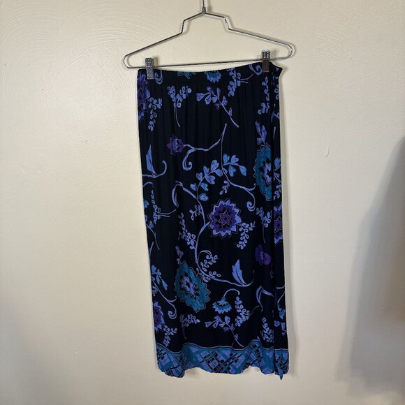 California Krush Womens Skirt Set Button Up Blouse Rayon Large Vtg 90s Black - Picture 3 of 8